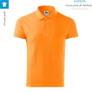Tricou tangerine orange polo barbati, Cotton