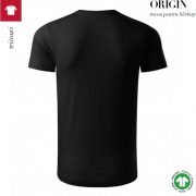 Tricou negru, din bumbac organic, Origin